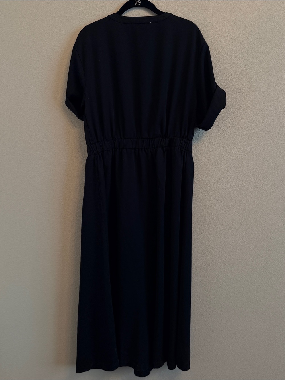 LOFT Black Button-Front Utility Midi Dress - Picture 4 of 4